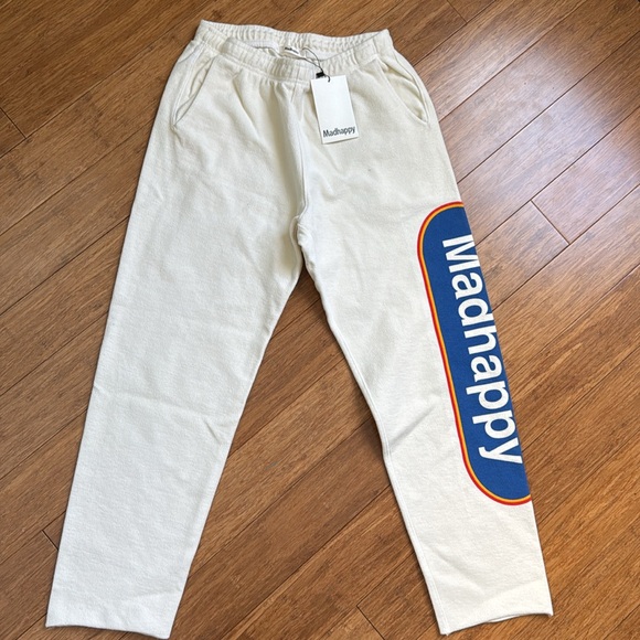 NEW MADHAPPY French Terry Sweatpants Cream sz S - Picture 3 of 7